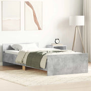 Struttura letto con testata-Giroletto Grigio Cemento 80 x 200 cm 371655