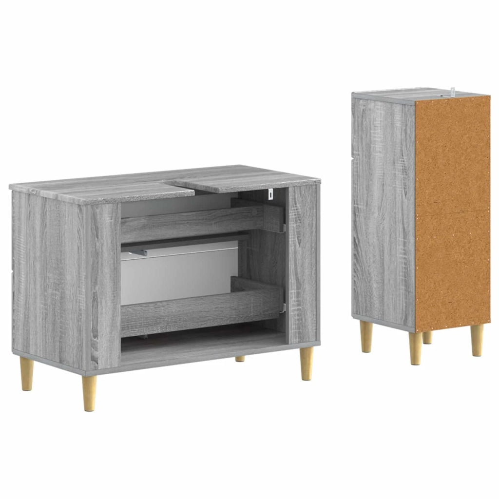 Set di Armadi da Bagno da 2 Pezzi DELFT Sonoma grigio 3417708