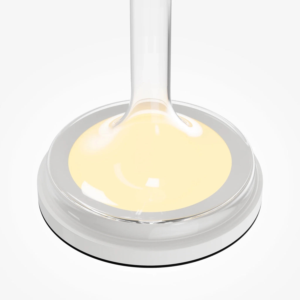 Maytoni Lampada da tavolo contemporanea Spirito 1 luce LED integrato bianco metallo vetro fumé