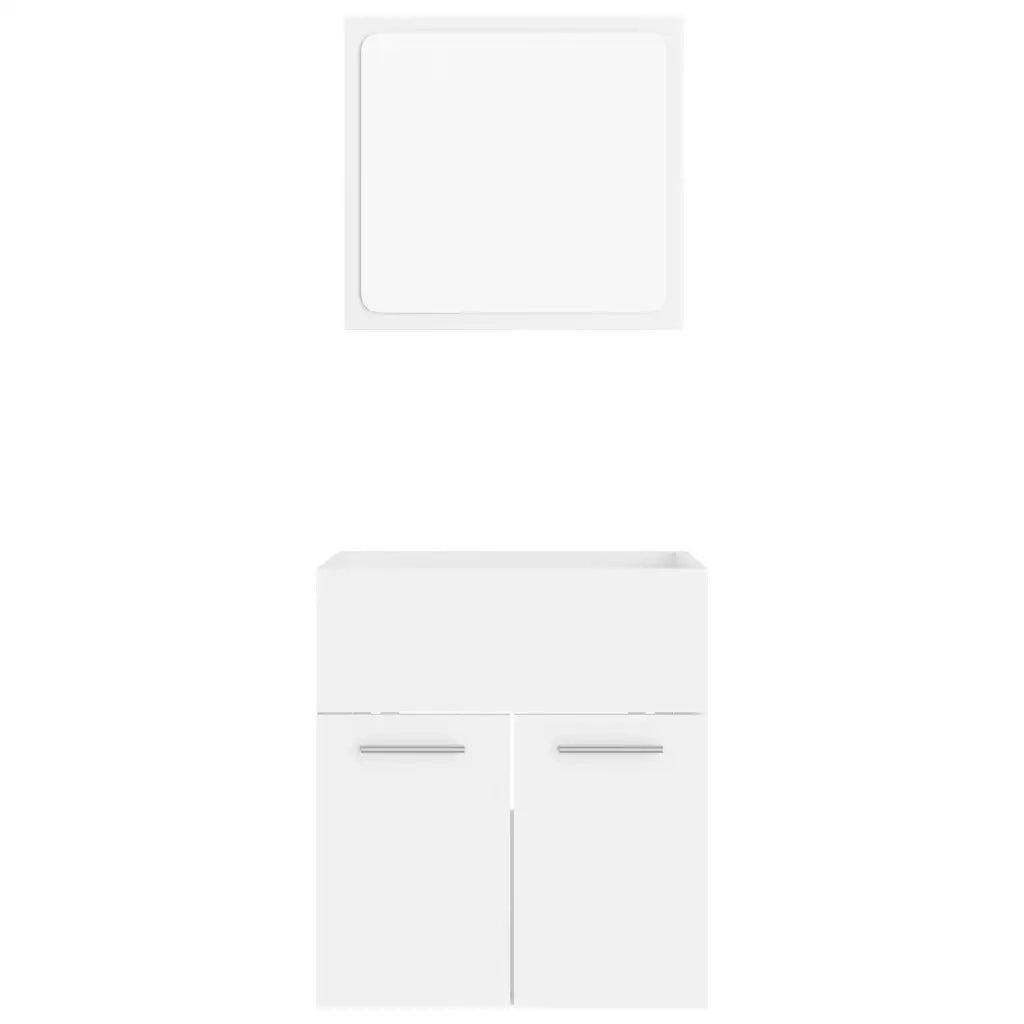 Set Mobili da Bagno 2 pz Bianco in Legno Multistrato 804773