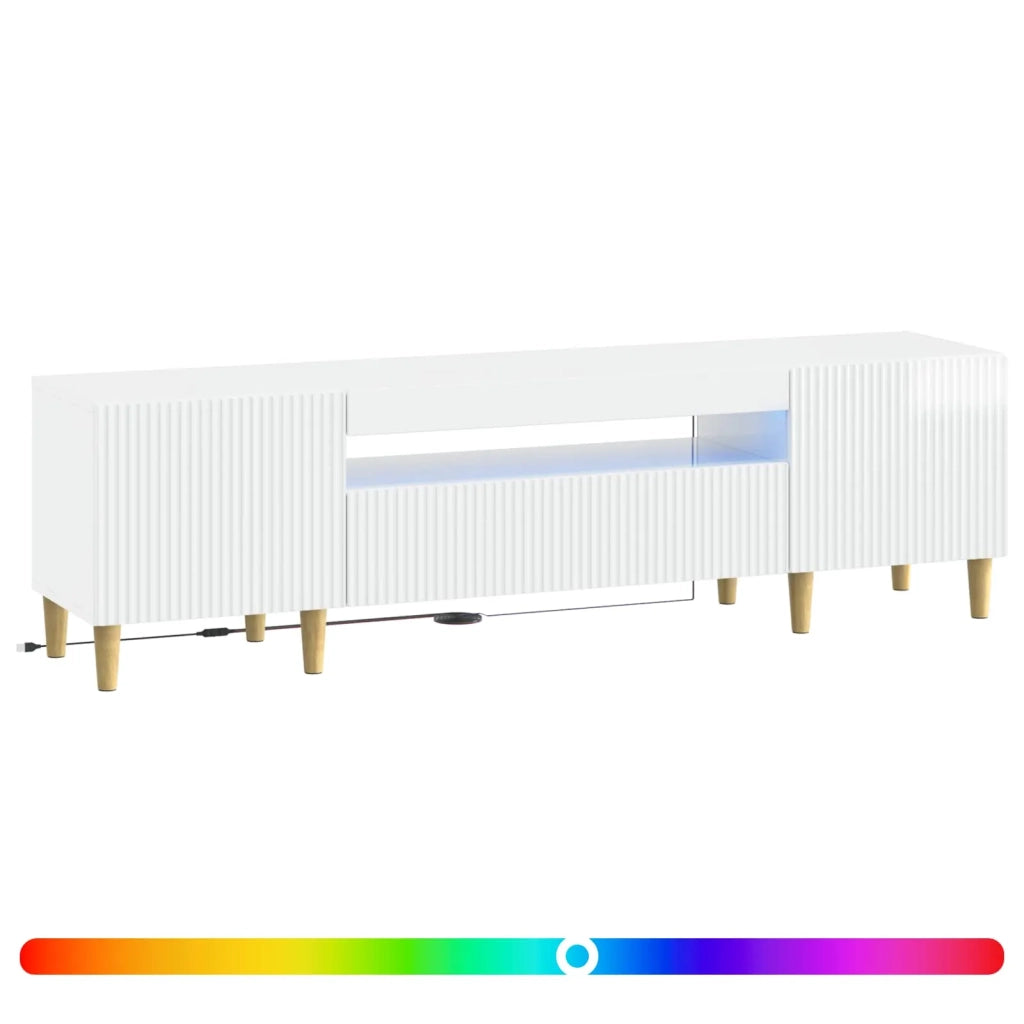 Mobile TV LED Bianco Lucido Legno ingegnerizzato 896689