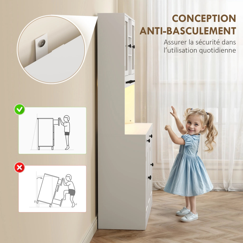 Armadio con porte scorrevoli e illuminazione LED ¨C Minimal ¨C Bianco