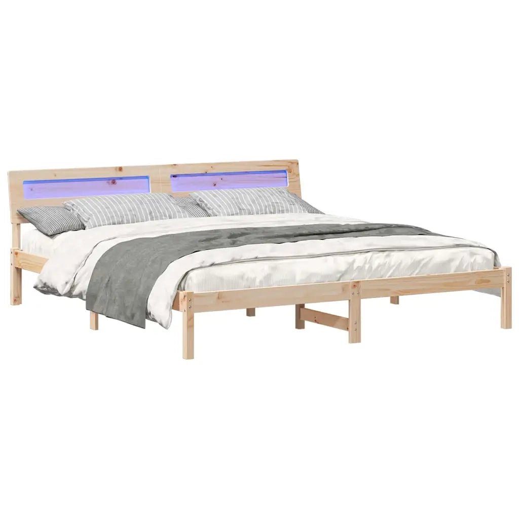 Letto matrimoniale | Letto per adulti | Struttura del letto Marrone 200 x 200 cm Pino massello