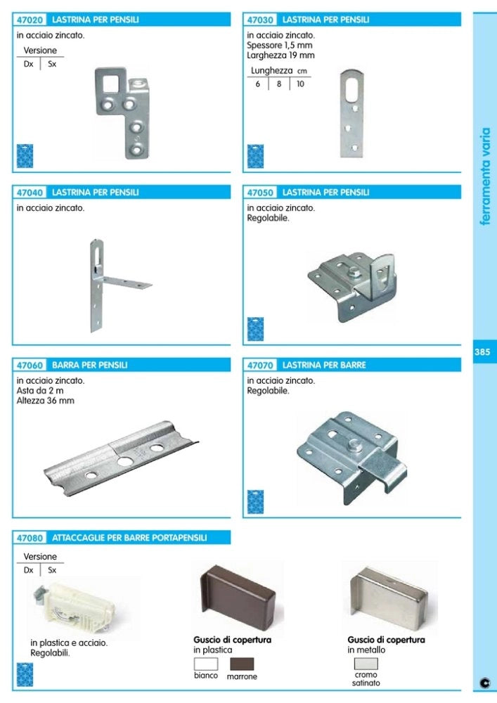 100pz lastrina regolabile acciaio zincato per pensili cod:ferx.8679