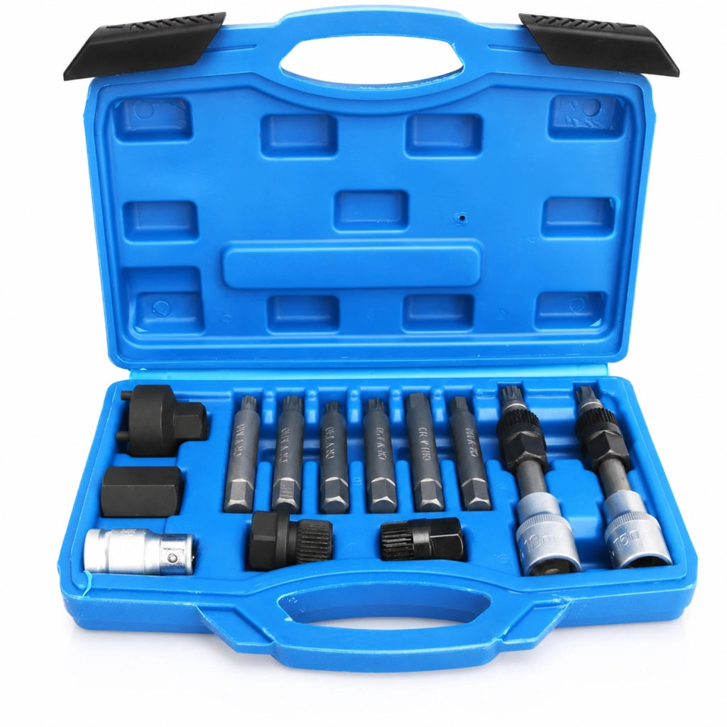 Set 13 Attrezzi Puleggia Alternatore Bussole Torx XZN Valigetta 07063