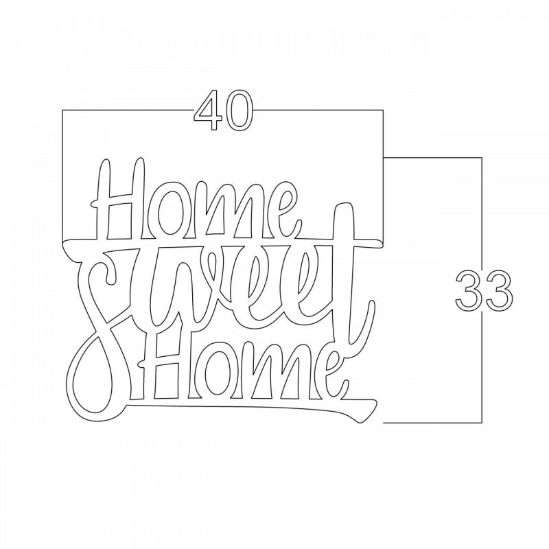 Decorazione murale home sweet home nera cm 33 x 40 h EFFEZ