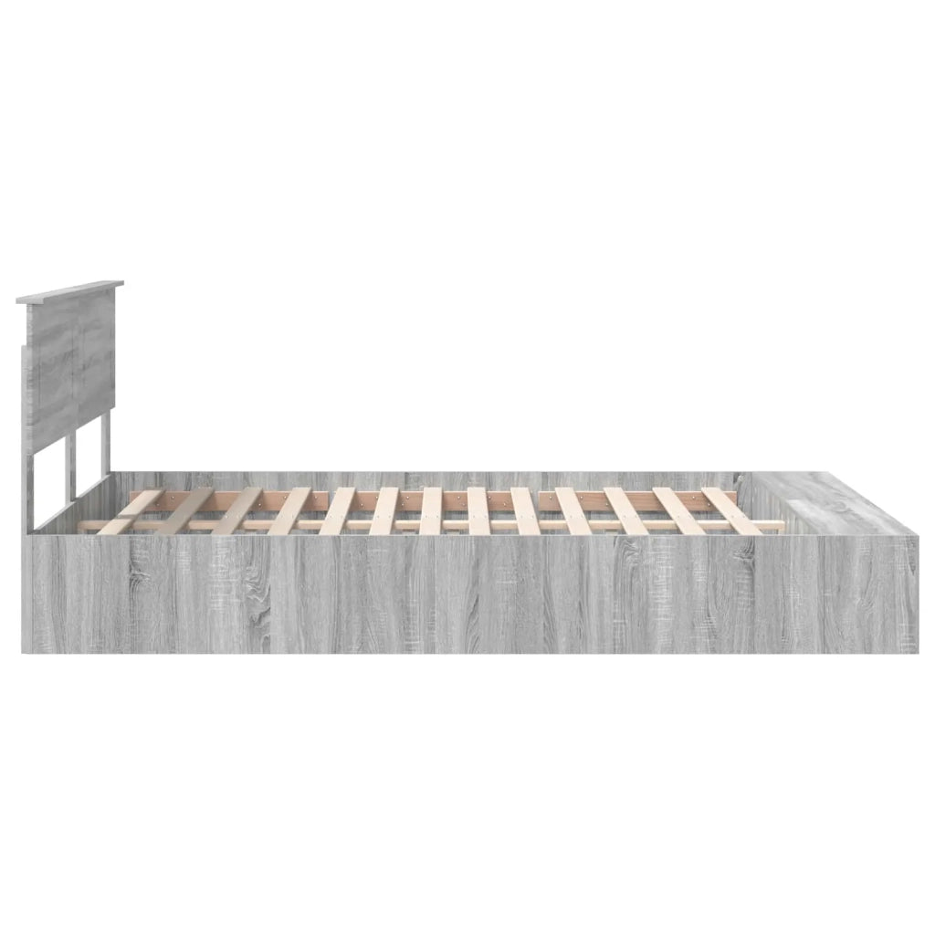 Struttura del letto con lo scaffale Grigio Sonoma 150 x 200 cm 3408359