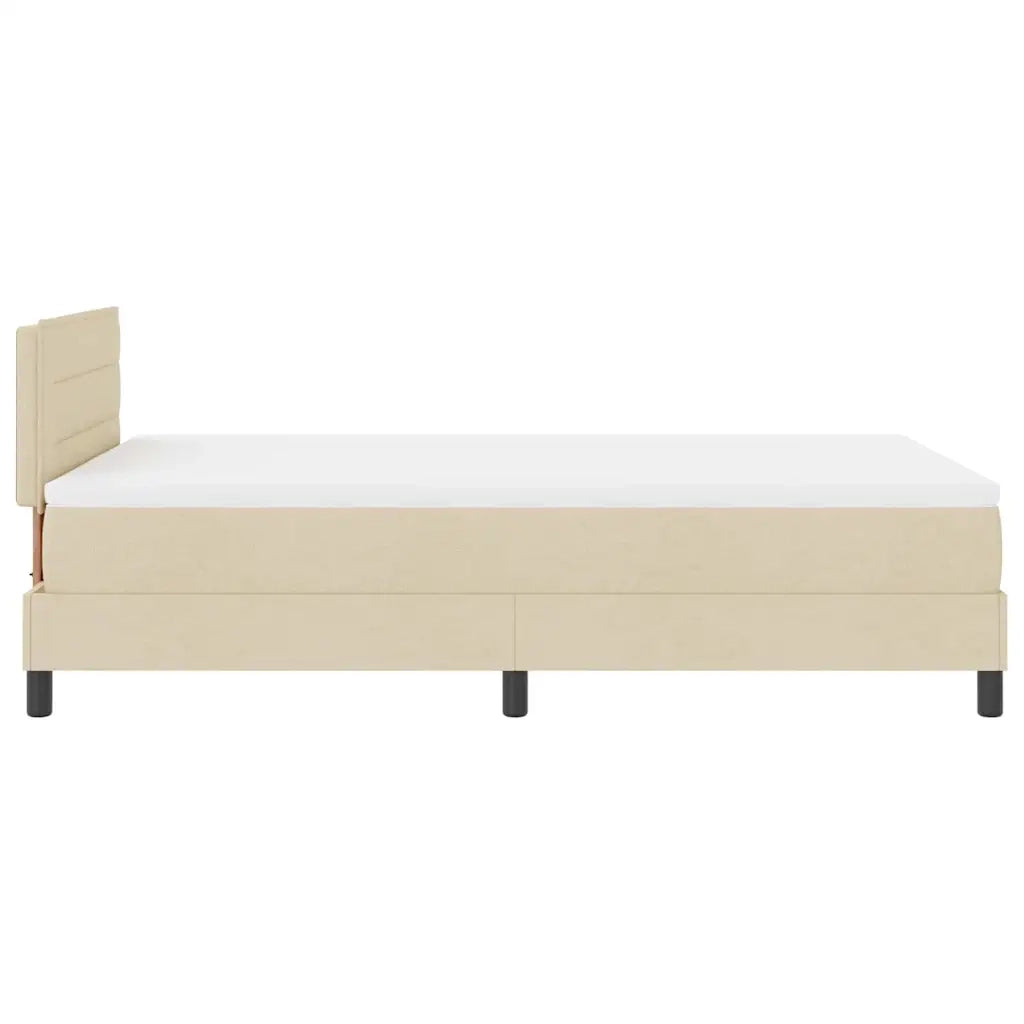 Letto a molle con testiera Crema 120 x 190 cm Tessuto 3338599