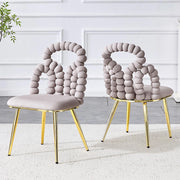 Set 2 sedie da pranzo - Xylo - velluto grigio gambe dorate