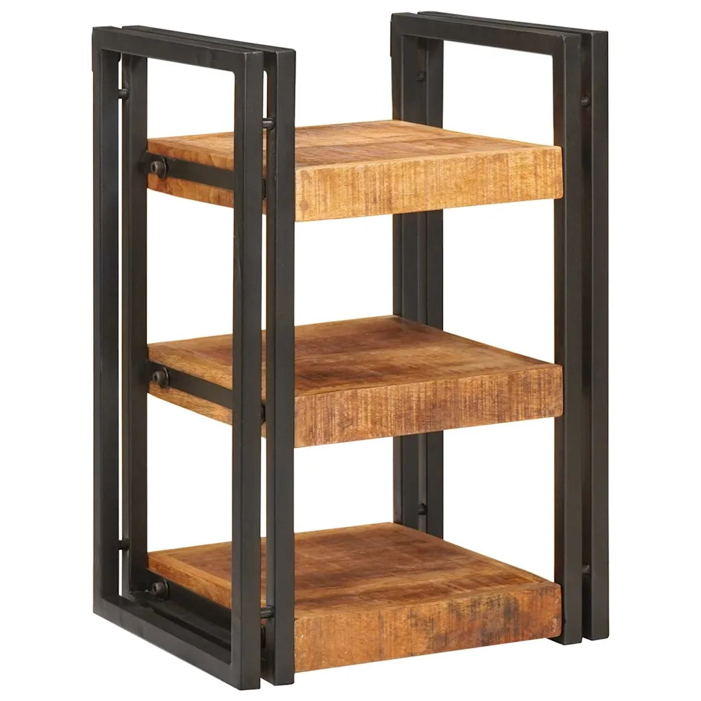 Comodino 2 pcs Marrone e Nero Legno di mango massello 4016731