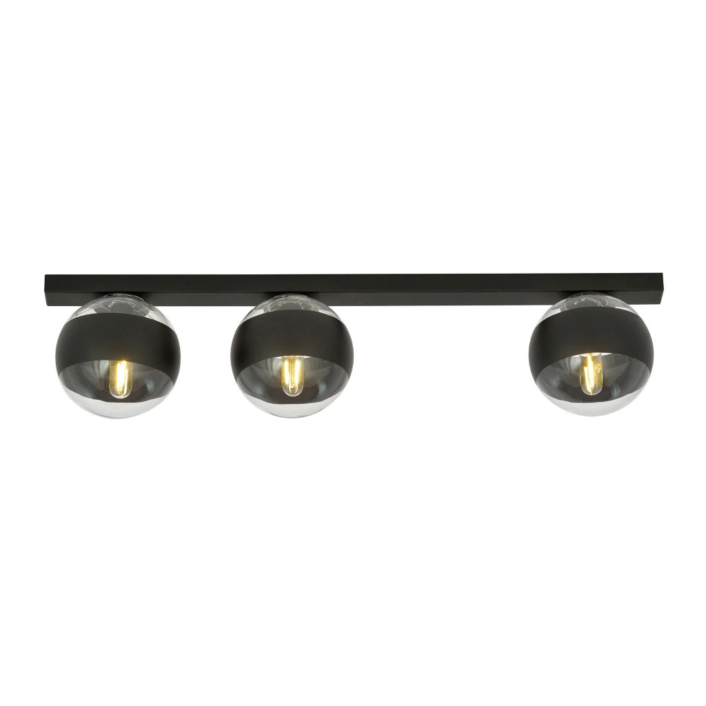 Plafoniera Emibig FIT 3 nera/trasparente 3xE14 70cm