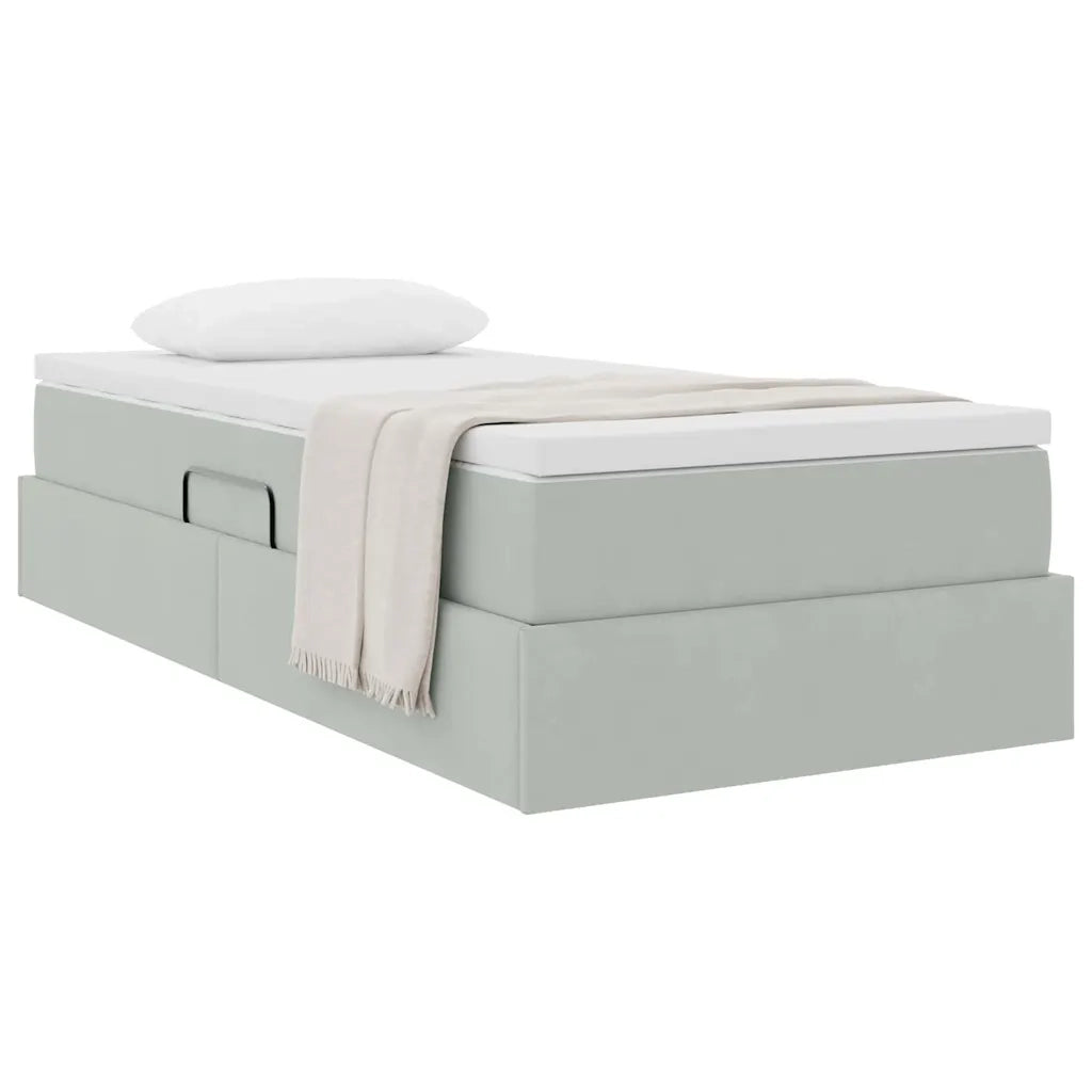 Letto con contenitore e materasso Grigio chiaro 90 x 200 cm 3370275