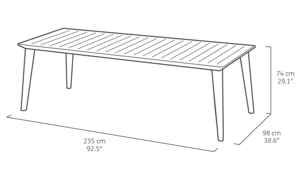 Tavolo da Giardino 235x98x74 cm in Resina Keter Lima 240 Antracite