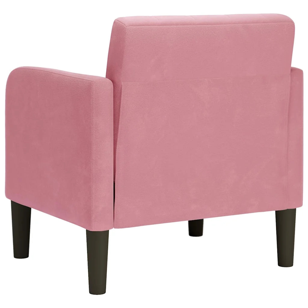 Divano Sedia con Braccioli-Poltrona-Sofa Relax Rosa 54 cm in Velluto