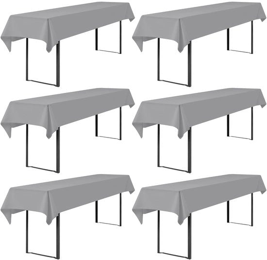 Tavolino da birra set di 6 copri tavolo universali per tavoli da 50cm e 70cm copri tavolo per tavolino da birra copri tavolo per tavolino da birra copri tavolino da birra set di copri tavolo rettangolari lavabili 100x250cm (grigio chiaro)