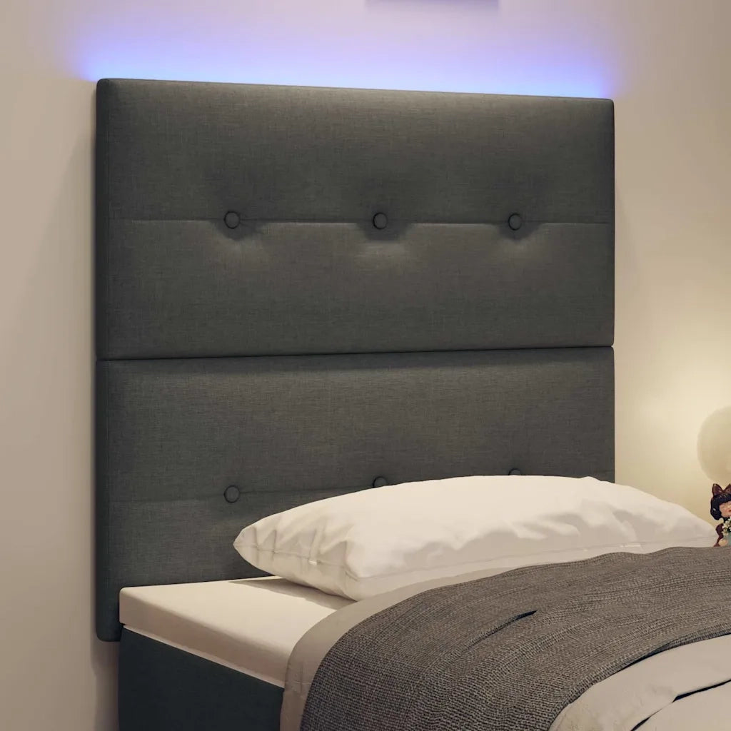 Testiera LED con testiera Grigio scuro 100 cm Tessuto