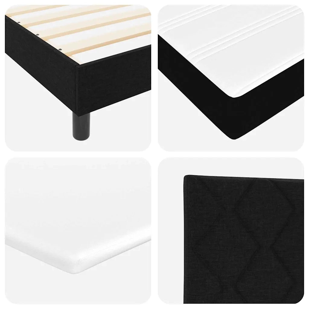 Letto a molle con testiera Nero 200 x 90 cm Tessuto 3341148