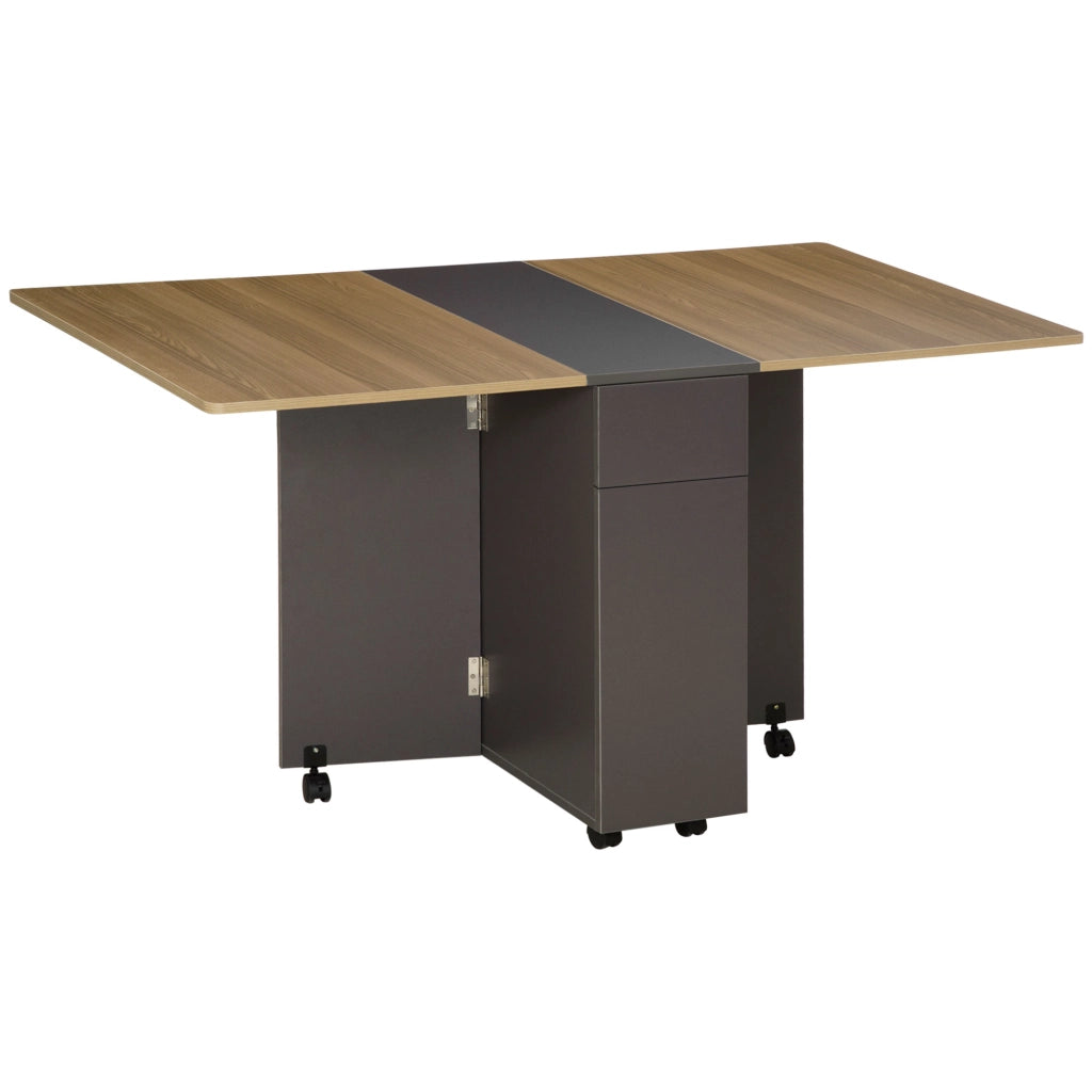 Tavolo da pranzo pieghevole con rotelle e cassetti ¨C Xylo ¨C Bianco 76x140x74 cm