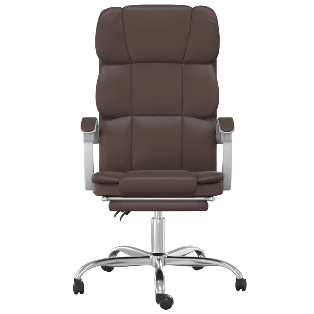 Poltrona da Ufficio Reclinabile Marrone in Similpelle 349630
