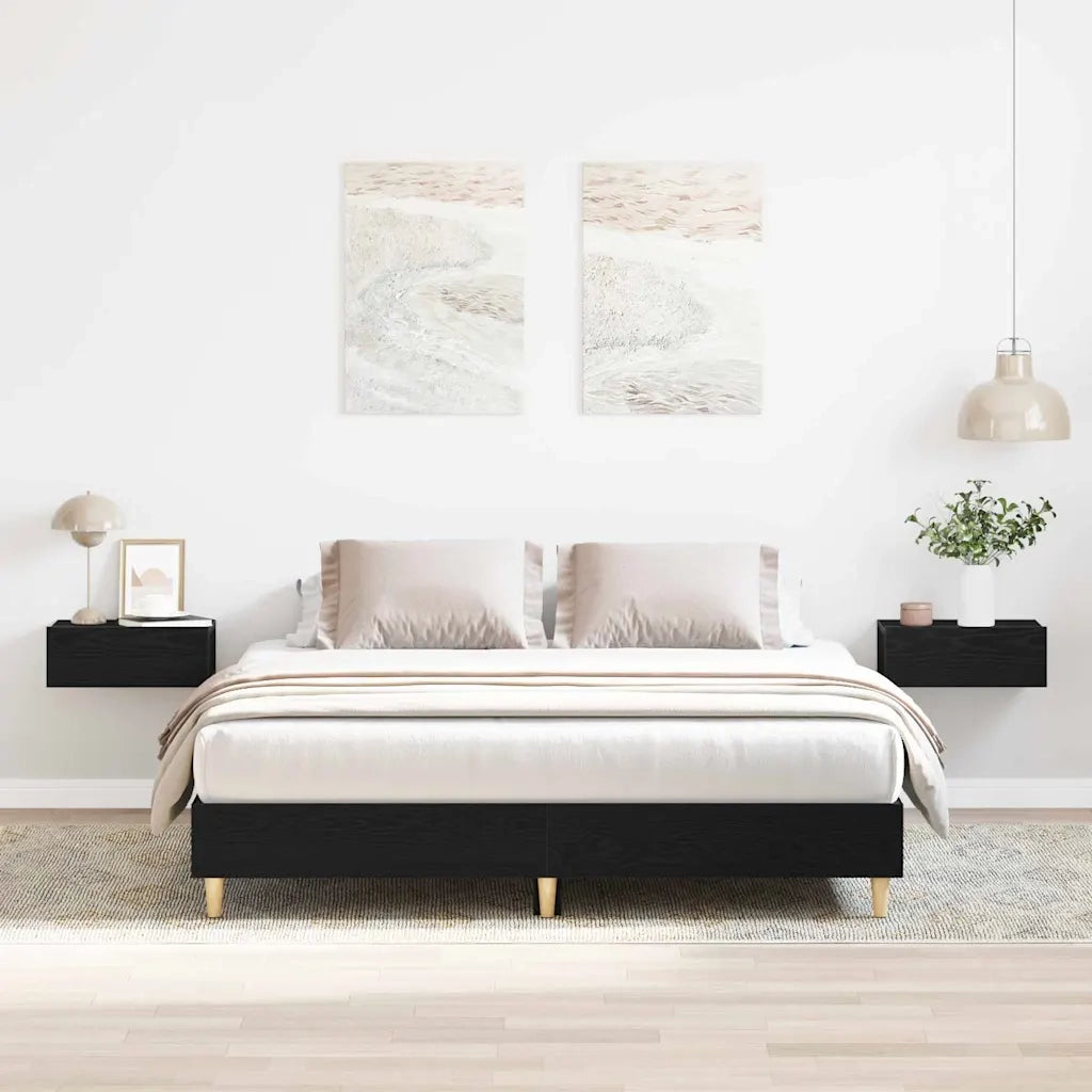 Struttura del letto Rovere Nero 203 x 153 x 25 cm 3329281
