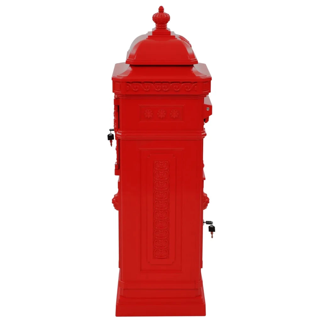 Cassetta della Posta in Alluminio Inossidabile Vintage Rossa