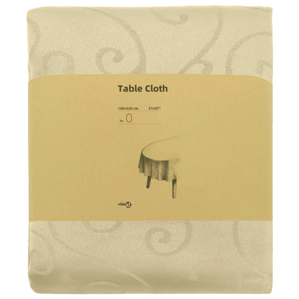 Tovaglia da Tavolo Ovale Bianco Crema 130 x 220 cm 42040160