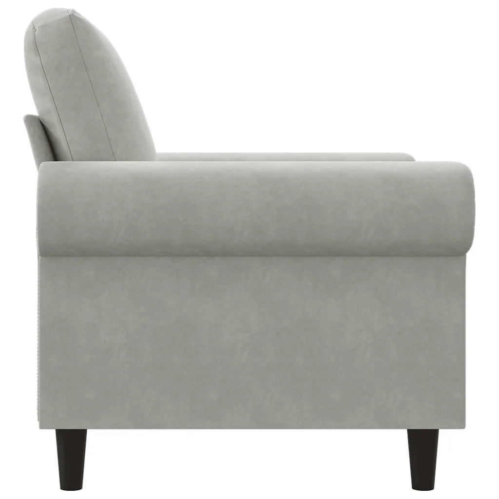 Poltrona Grigio Chiaro 60 cm Velluto 359509