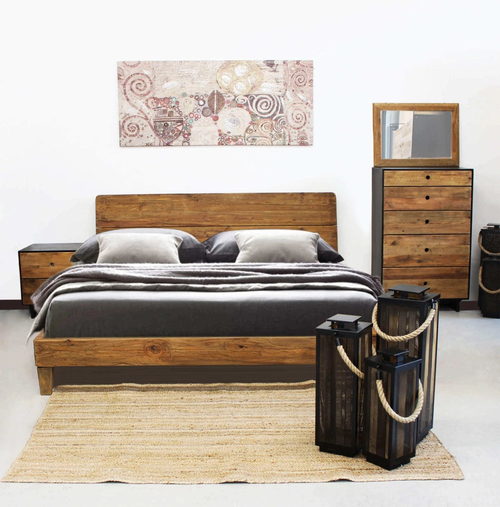 Comodino in Pino riciclato cm 52x43x52 - PINE