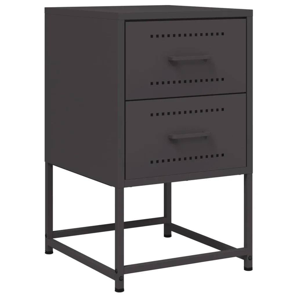 Comodino Nero 36x39x60,5 cm in Acciaio 846458