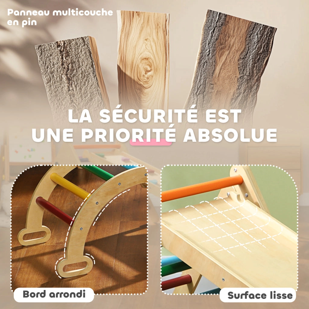 Casetta per bambini con scivolo e altalena ¨C Minimal ¨C multicolore