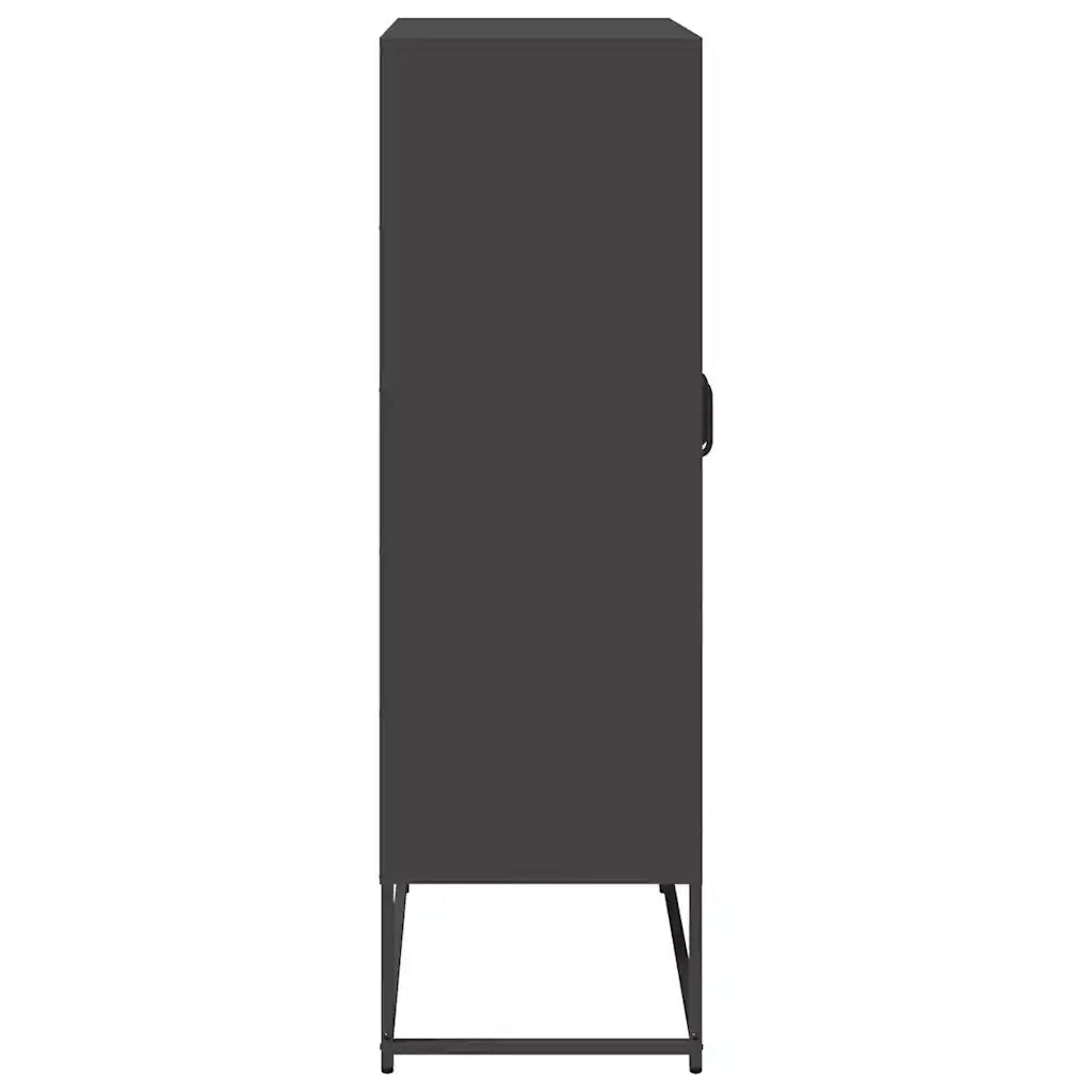 Credenza Nera 68x39x123 cm in Acciaio 853356