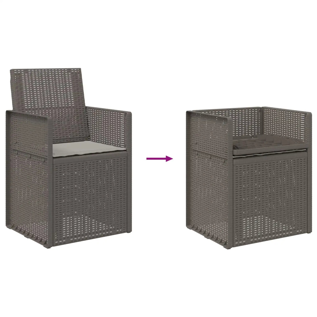 Sedie da pranzo da giardino 2 pcs Grigio Chiaro PP 8000009