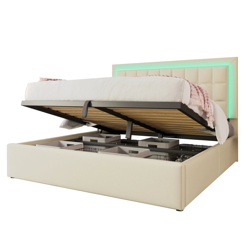 letto imbottito in pu bianco 140x200 cm