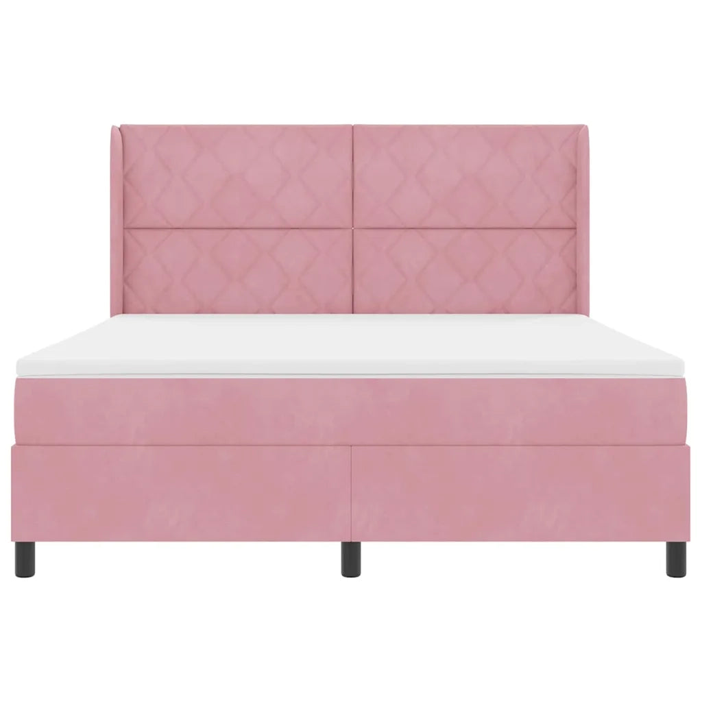 Letto a molle con testiera Rosa 180 x 200 cm Velluto 3342079