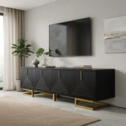 Cassettiera TV nera in truciolato lunghezza 160 cm