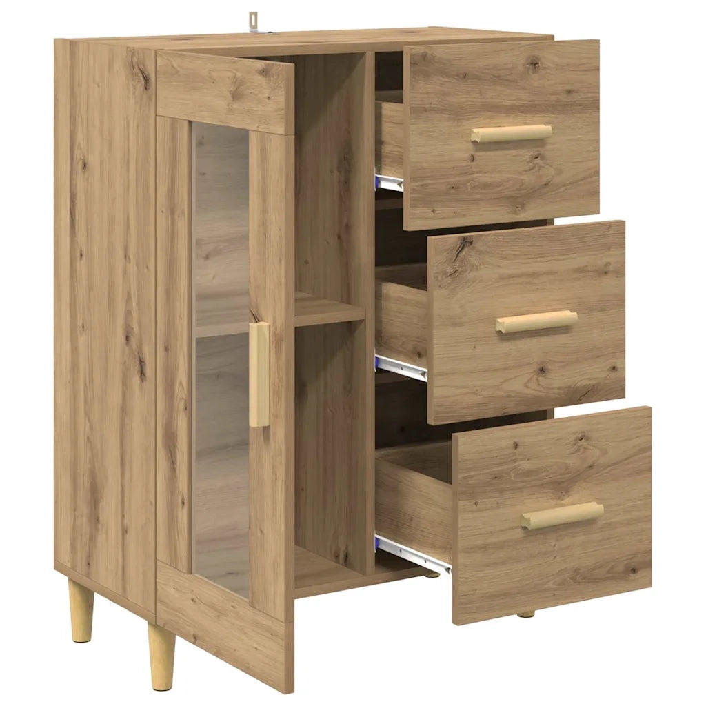 Credenza-Buffet-Armadio da cucina Rovere artigianale 69,5 x 34 x 90 cm Legno multistrato 708437