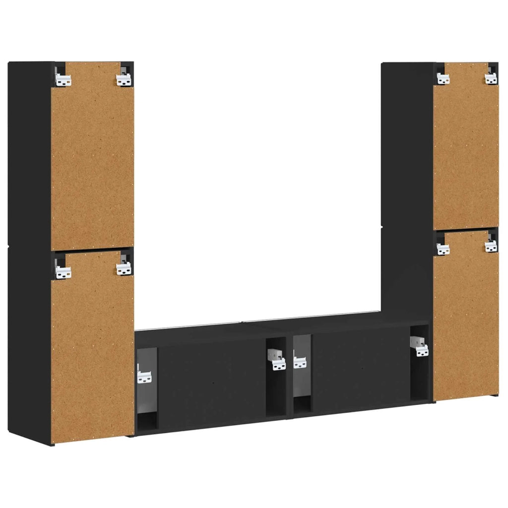 Set mobile TV 6 pcs Nero Legno multistrato 3409106