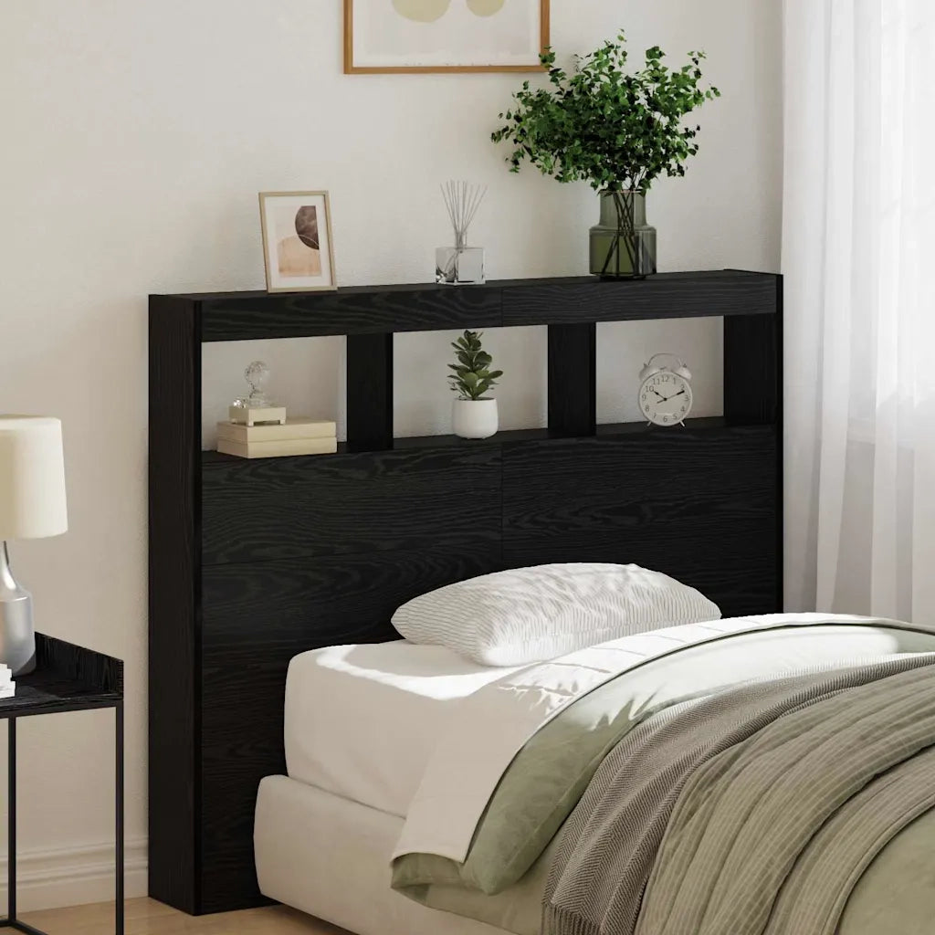 Testiera | Testata Rovere Nero 120 x 17 x 102 cm Legno multistrato