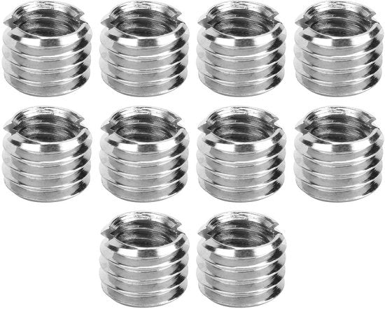 Inserti a filo 10 pezzi - Riduttore M6/M8 - Fissaggio in acciaio inossidabile - Lunghezza 6 mm - Alta qualità - Struttura stabile - Fissatore a filo