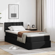 Letto con contenitore e materasso Nero 100 x 200 cm