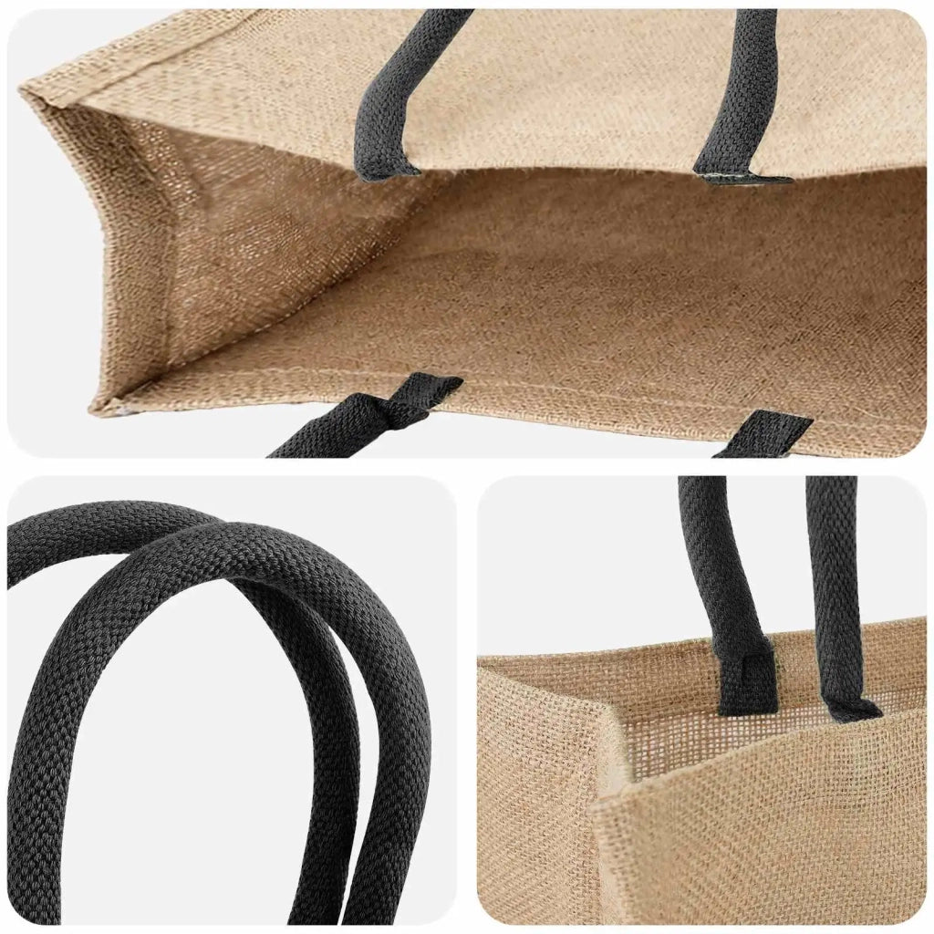Borse in juta 5 Naturale e Nero 42 x 33 x 19 cm 100% Juta Tossa 42012281