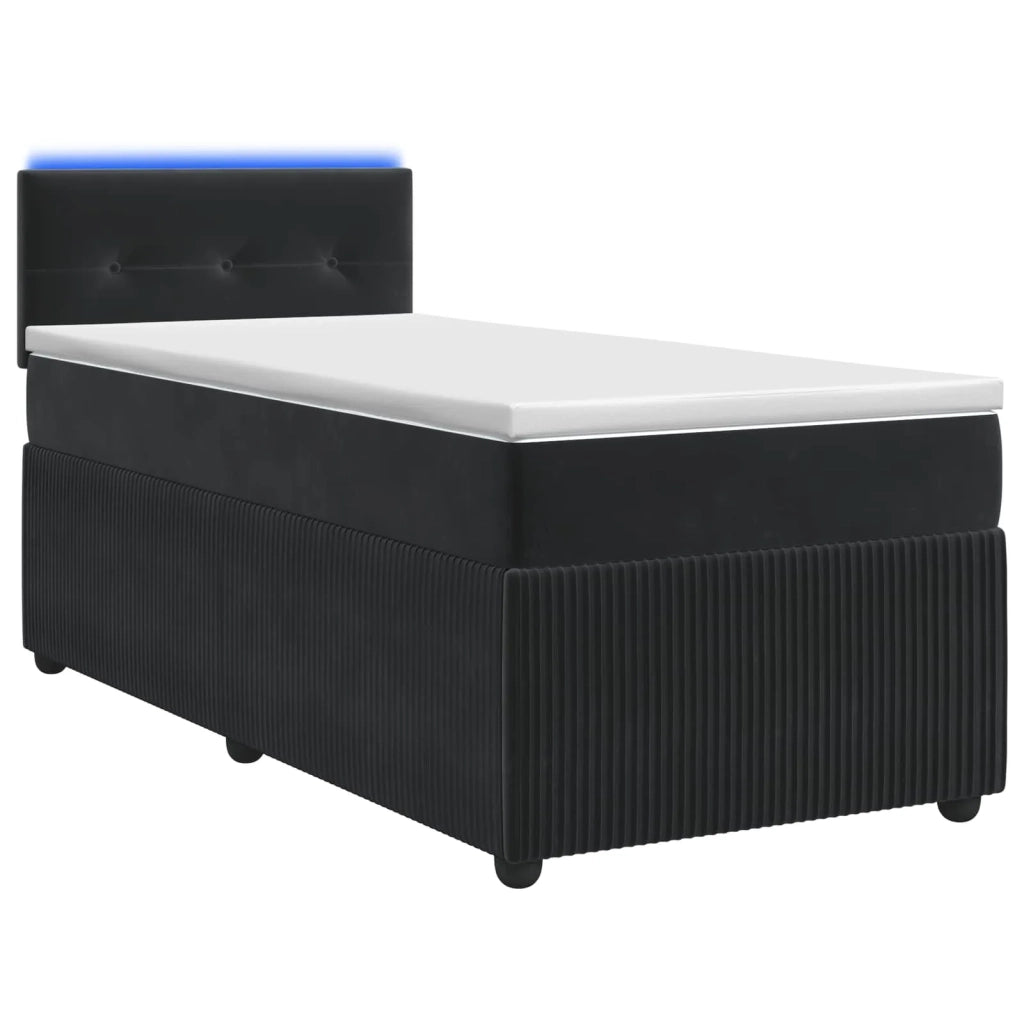 Letto box spring con materasso Nero 80 x 200 cm Velluto 3453031