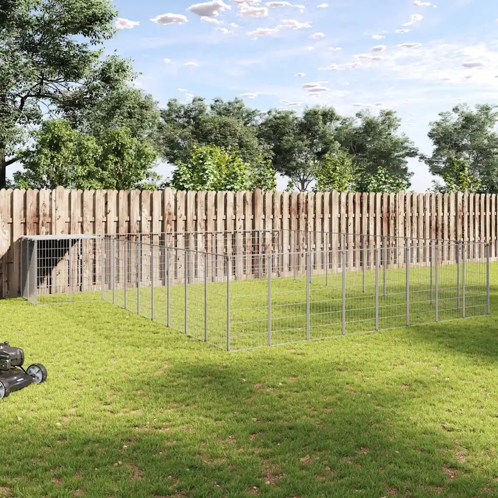 Gabbia per Cani Argento 37,51 m² in Acciaio 3082248