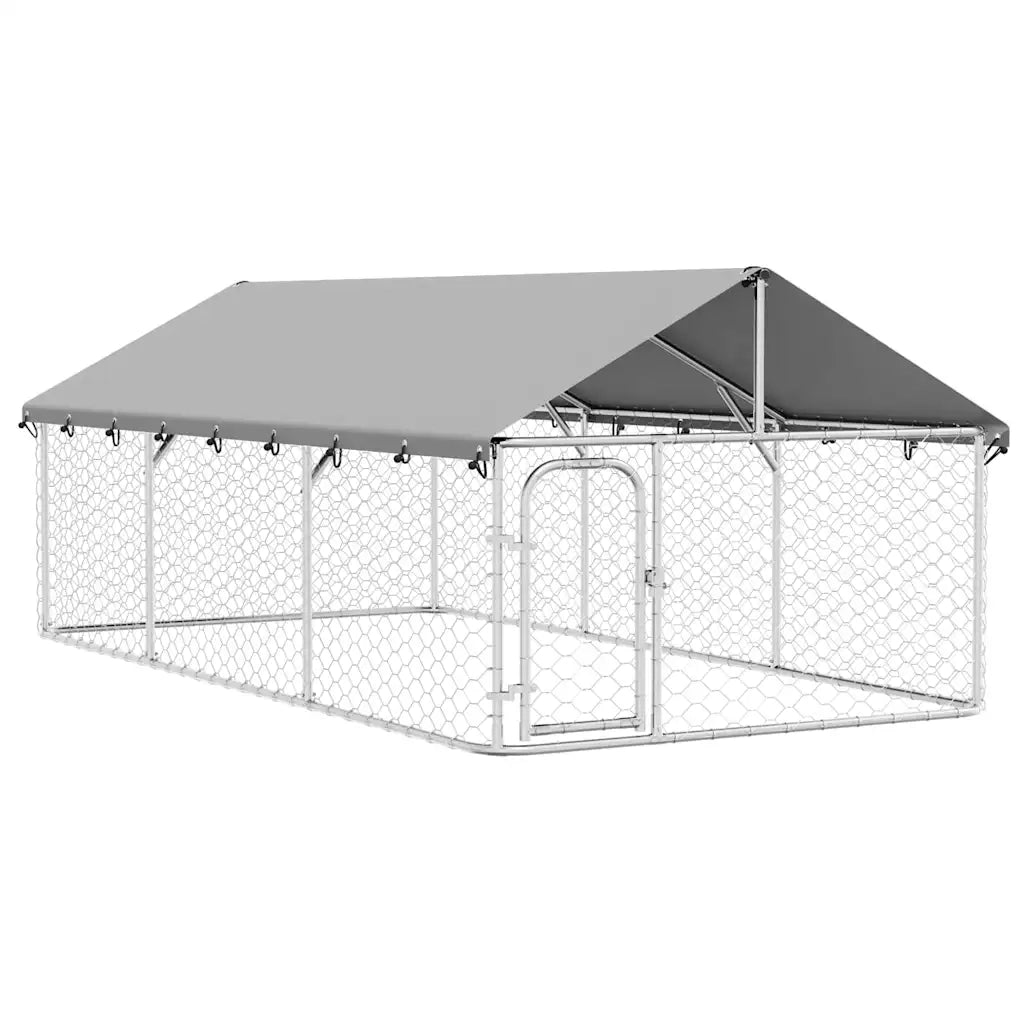 Gabbia per Cani da Esterno con Tetto-Cassa per cani 400x200x150 cm