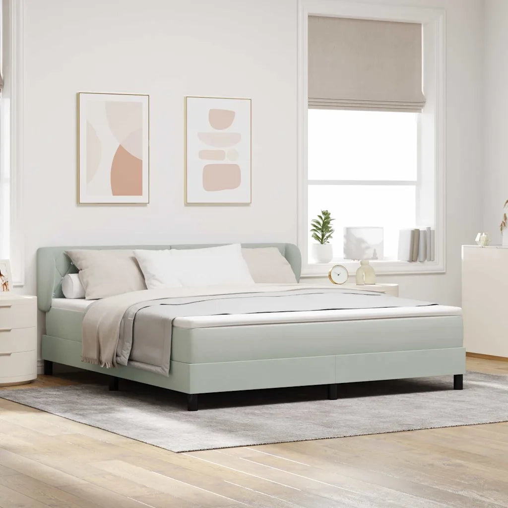 Letto a molle con materasso Grigio chiaro 180 x 200 cm Velluto 3340346
