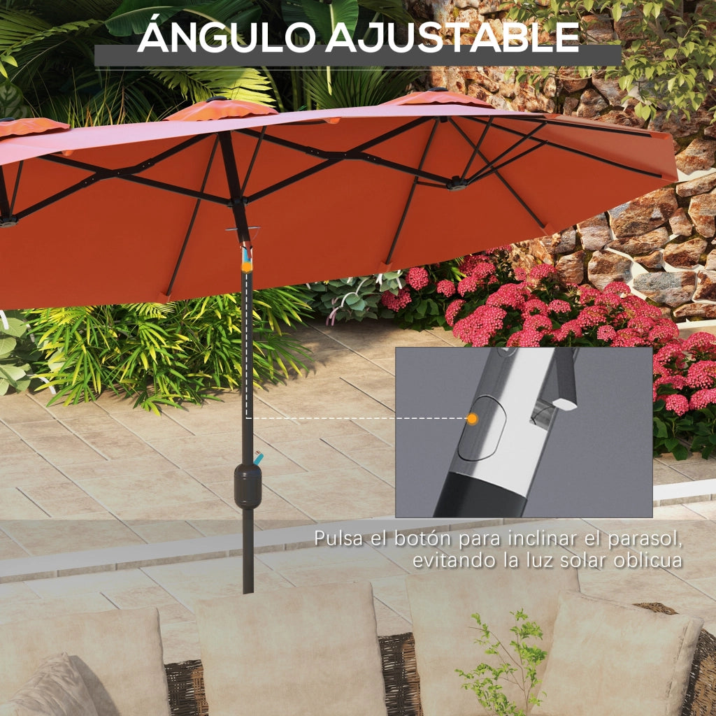 Ombrellone da Giardino ¨C Minimal ¨C Rosso 295x152x222 cm