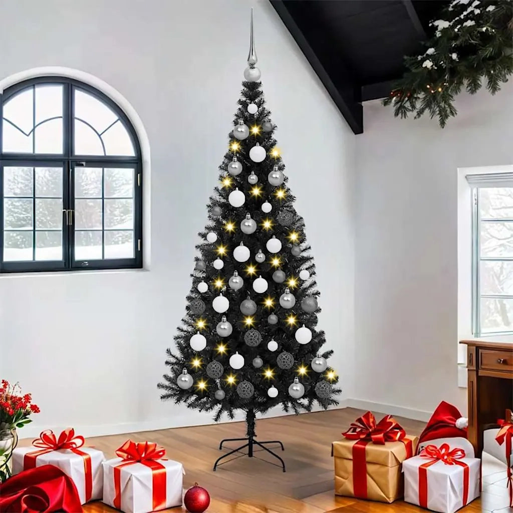 Albero di Natale con 300 LED con supporto Nero 180 cm PVC 3396477