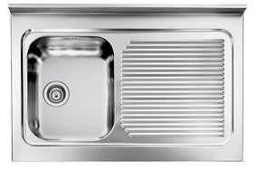 Lavello ROSSANA appoggio 90X60 1 vasca destra+ gocciolatoio ACCIAIO INOX 031133.D1.01.2009