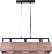 Lampada a sospensione loft legno scuro Dakota 3xE27 Sigma
