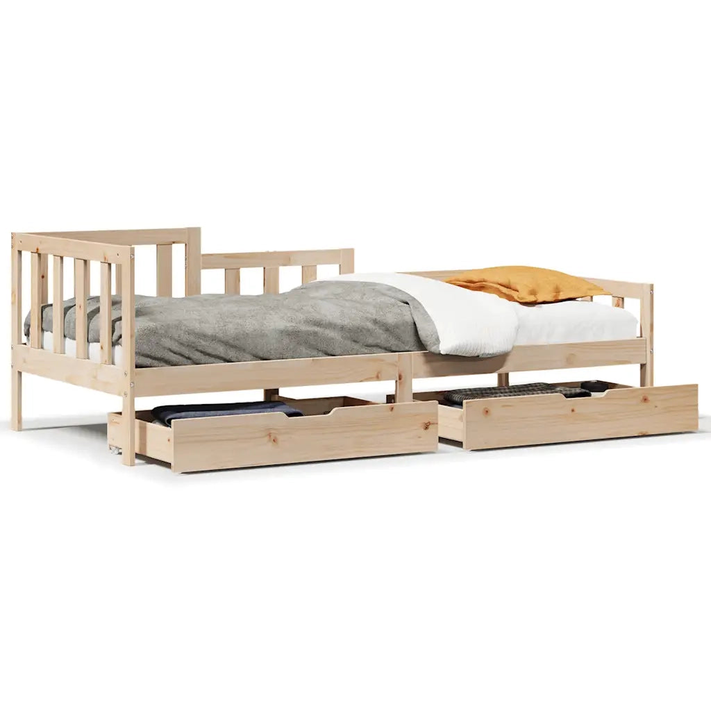 Dormeuse con Cassetti 90x190 cm in Legno Massello Pino